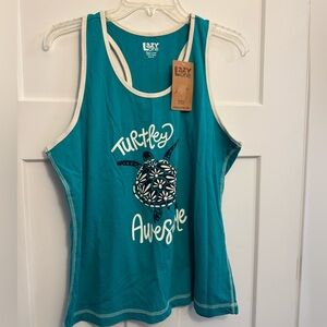 Lazy One Turtley Awesome Green XL Pajama Sleep Tank NWT